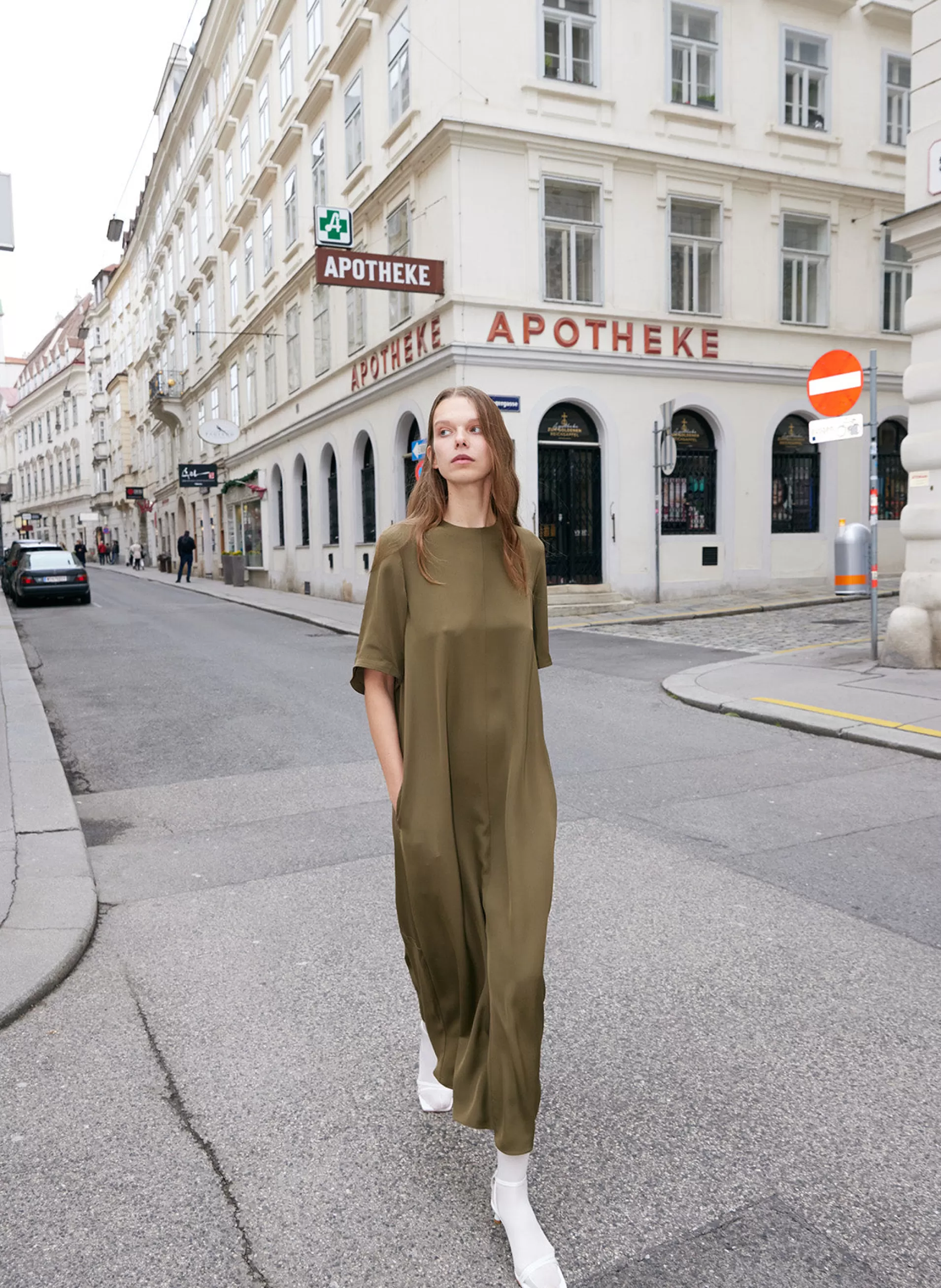 Hot Tibi 4 Ply Silk T-Shirt Dress Wood