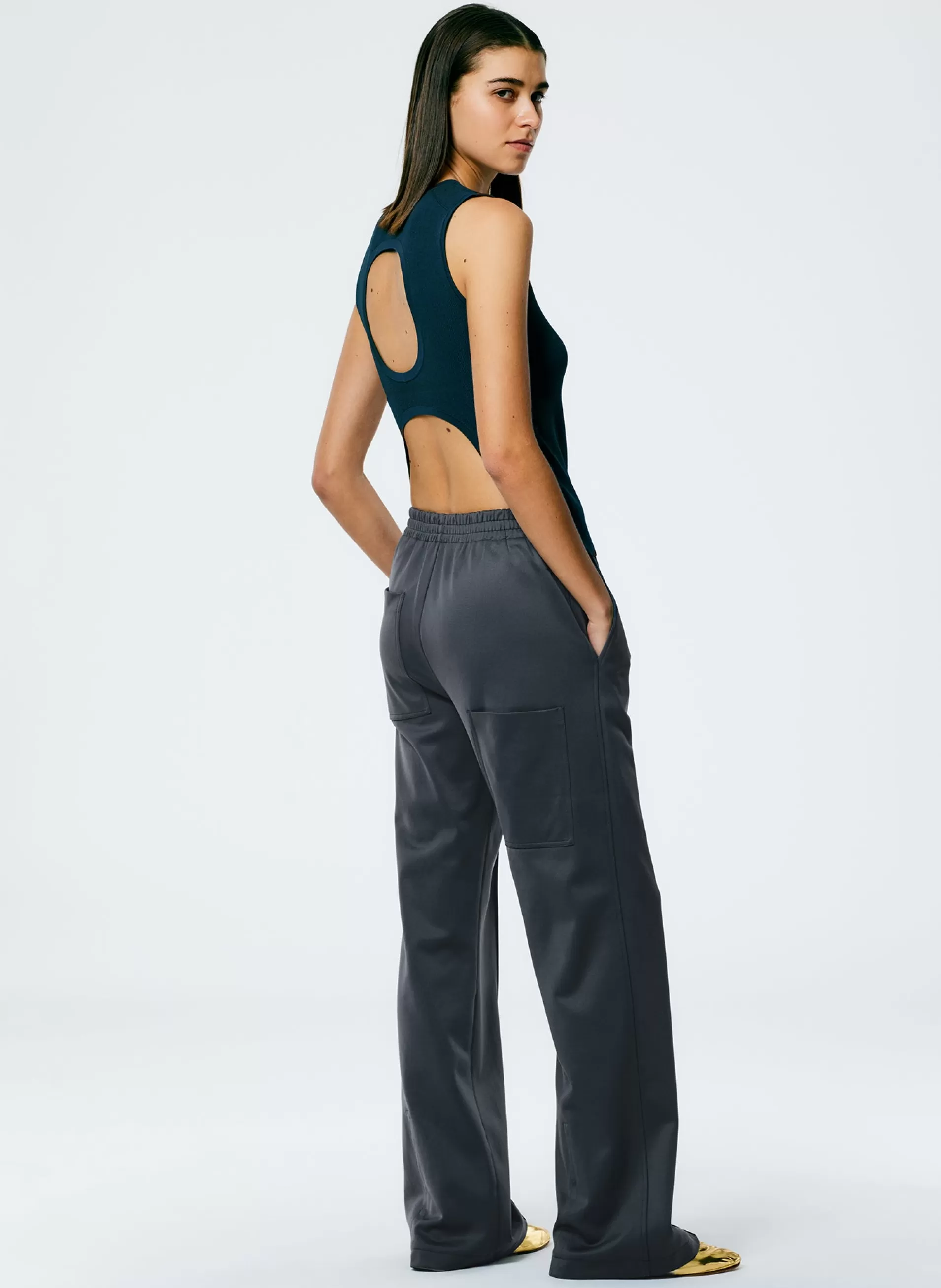 Cheap Tibi Active Knit Scottie Jogger Navy Fog