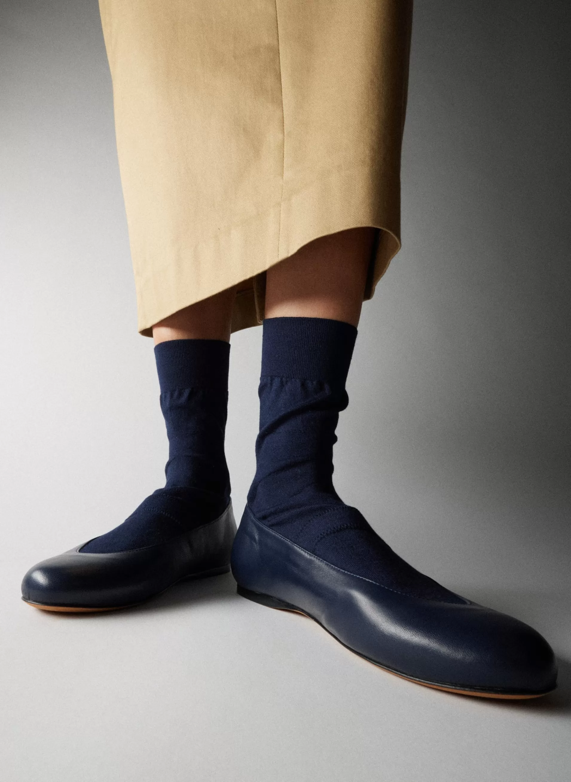 Fashion Tibi Borg Sock Shoe Navy