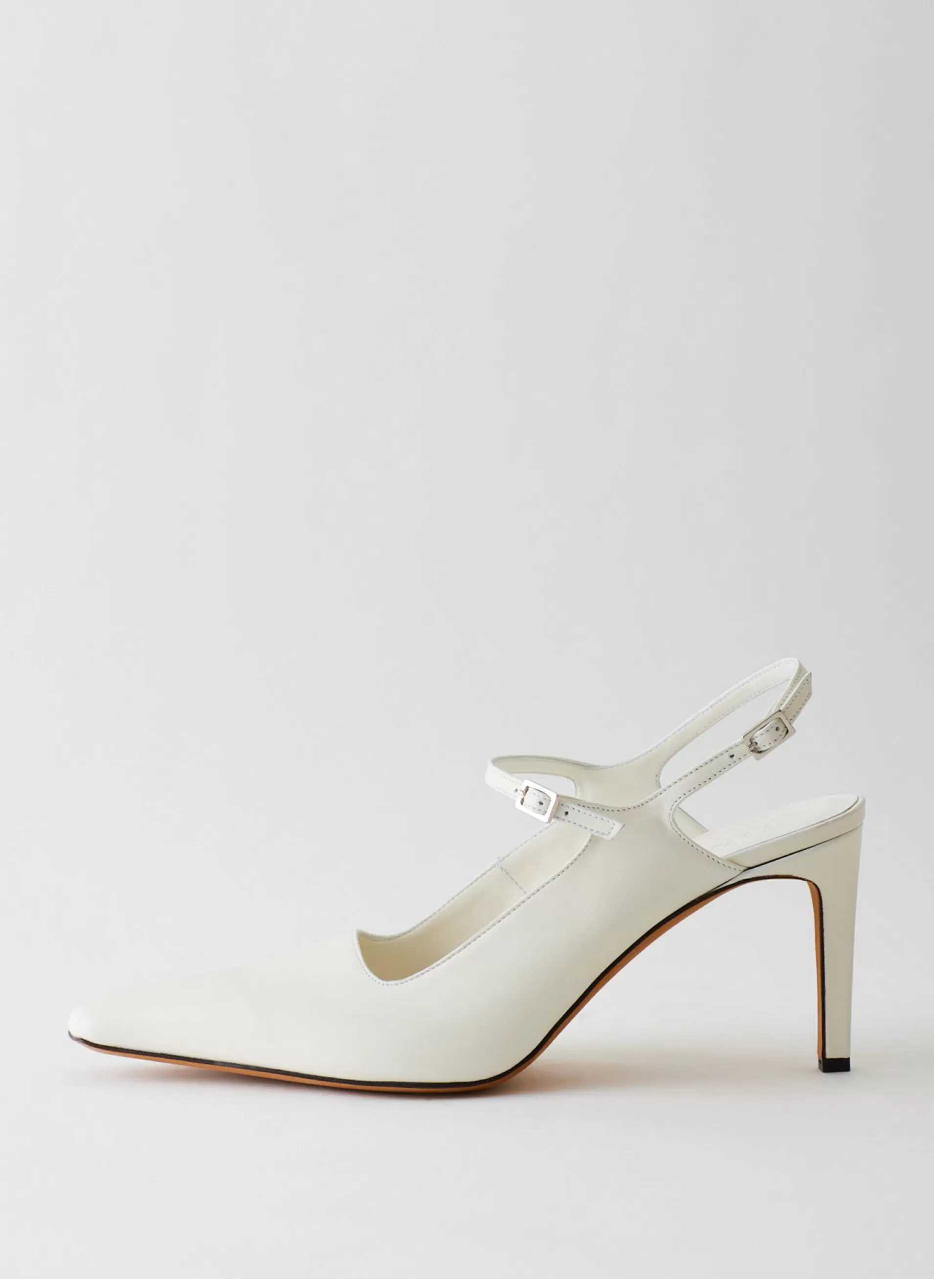 Hot Tibi Calf Bob Slingback White