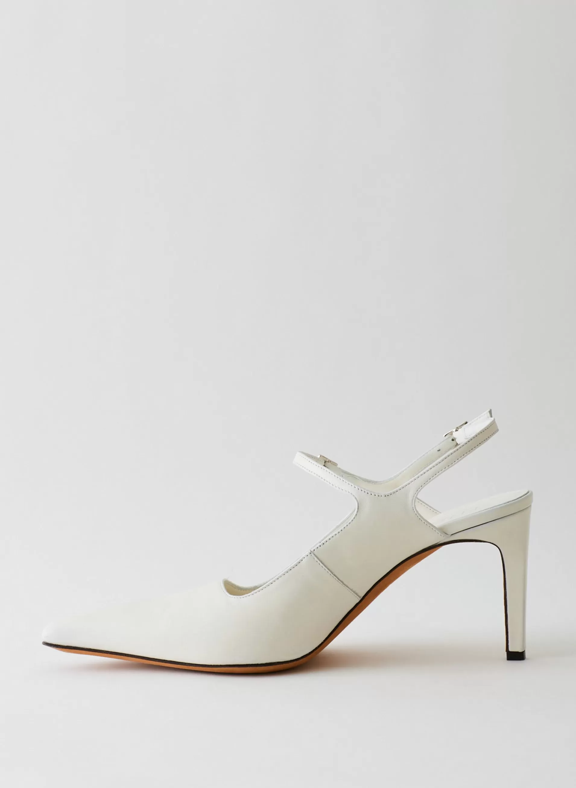 Hot Tibi Calf Bob Slingback White