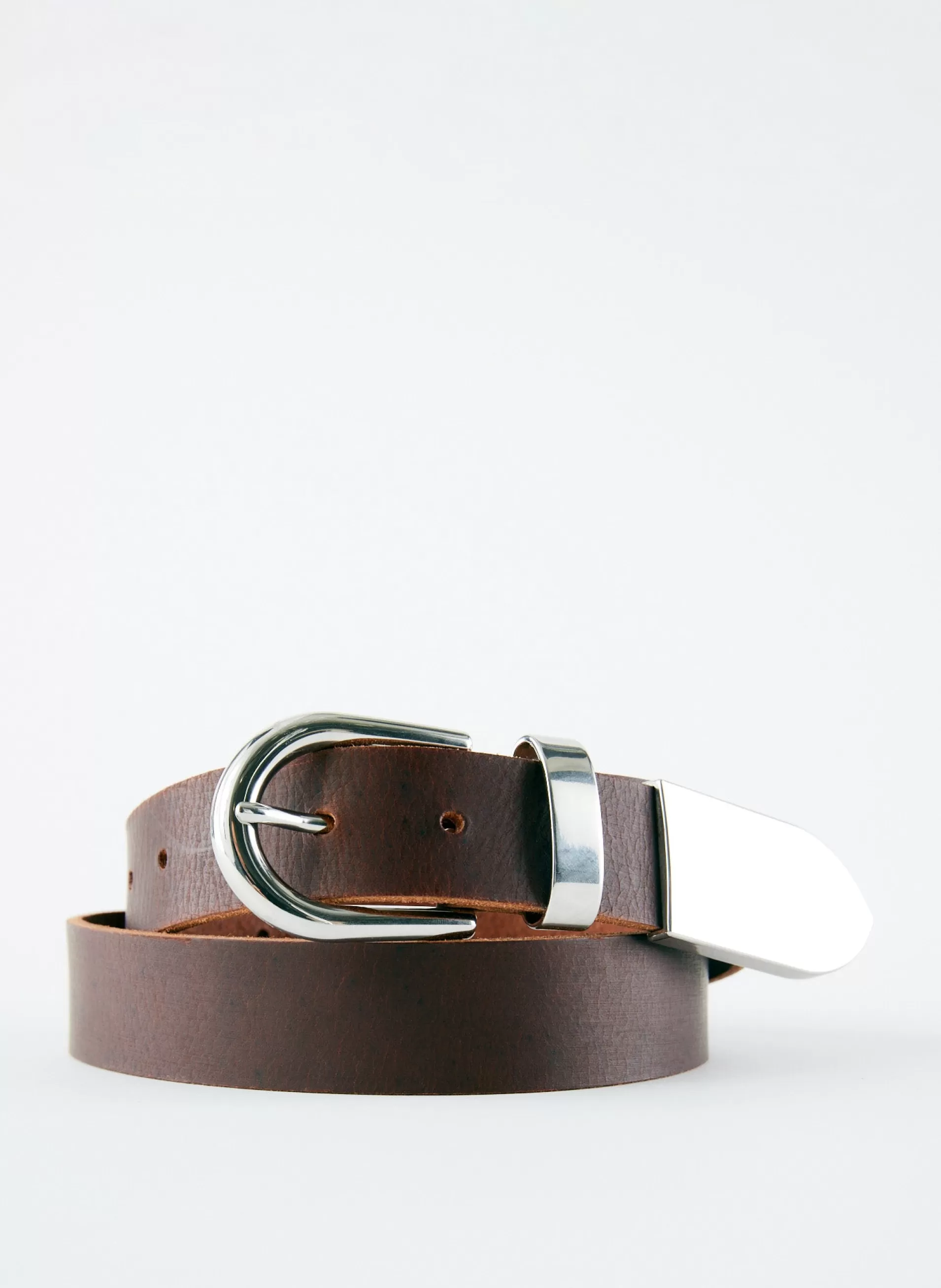 Cheap Tibi Carlos Leather Belt Dark Brown