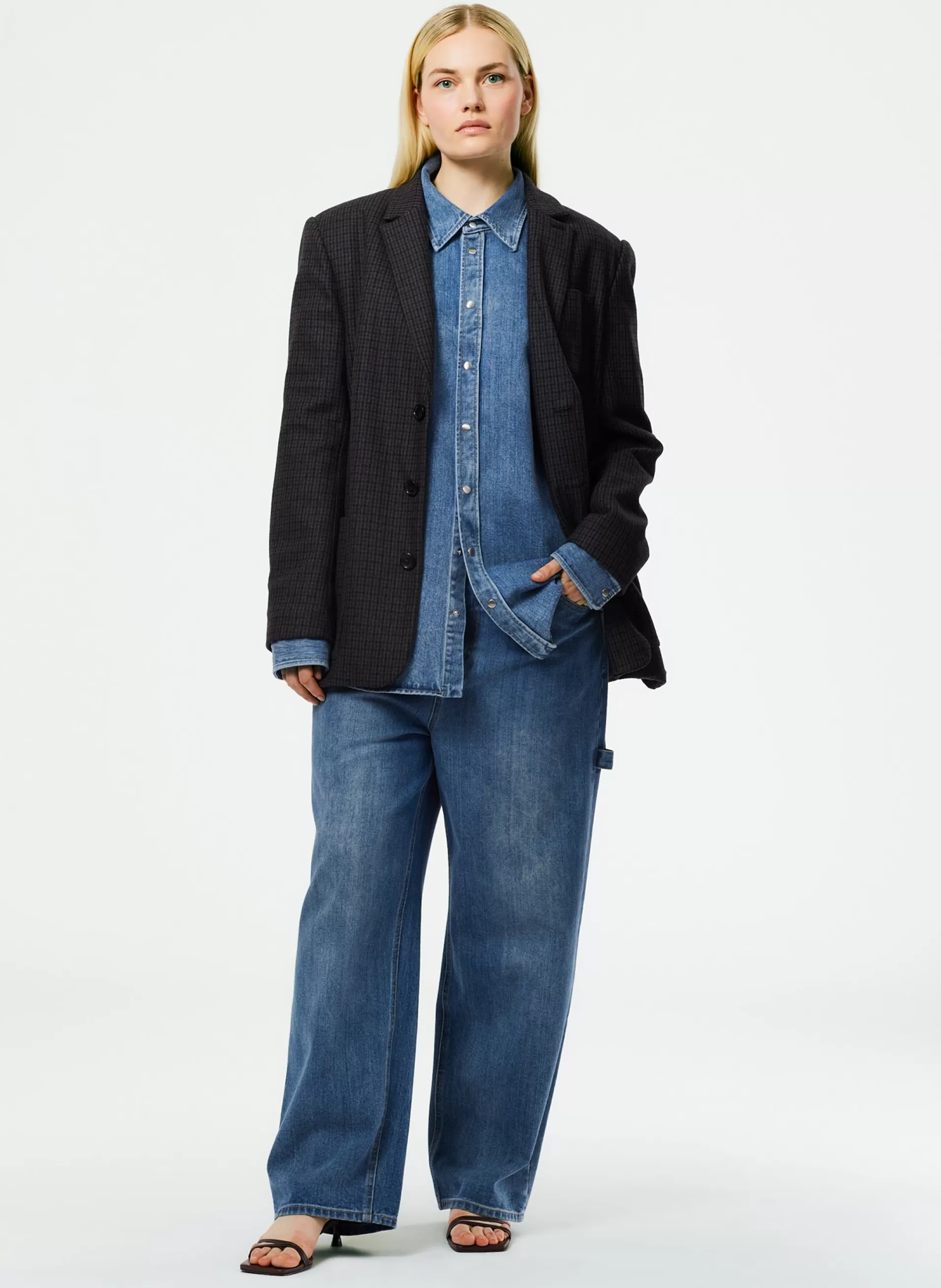 Cheap Tibi Classic Denim Slouchy Carpenter Jean Classic Blue