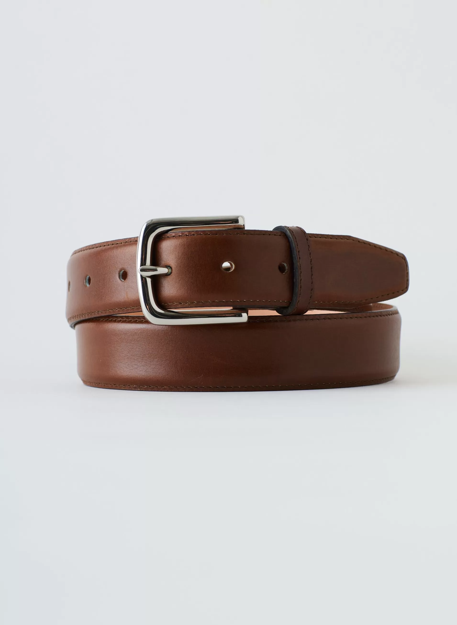 Discount Tibi Classic Men's Leather Belt Brown