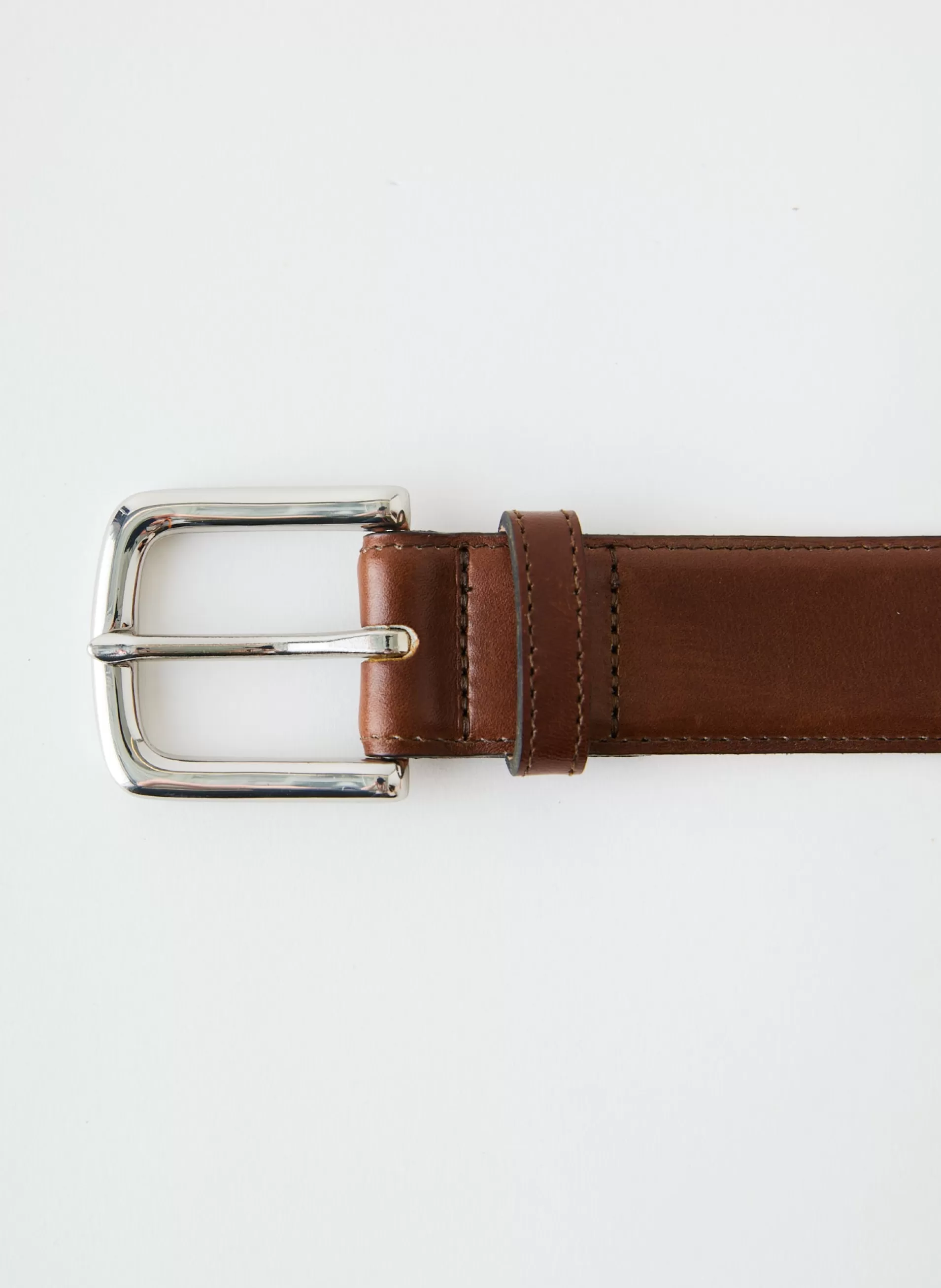 Discount Tibi Classic Men's Leather Belt Brown