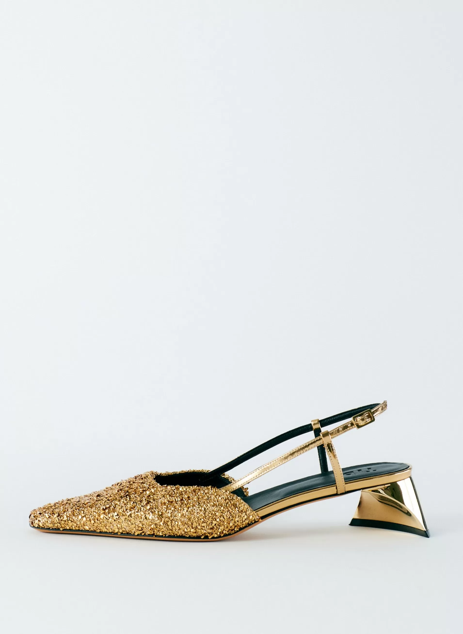 Best Tibi Curly Victor Slingback Gold