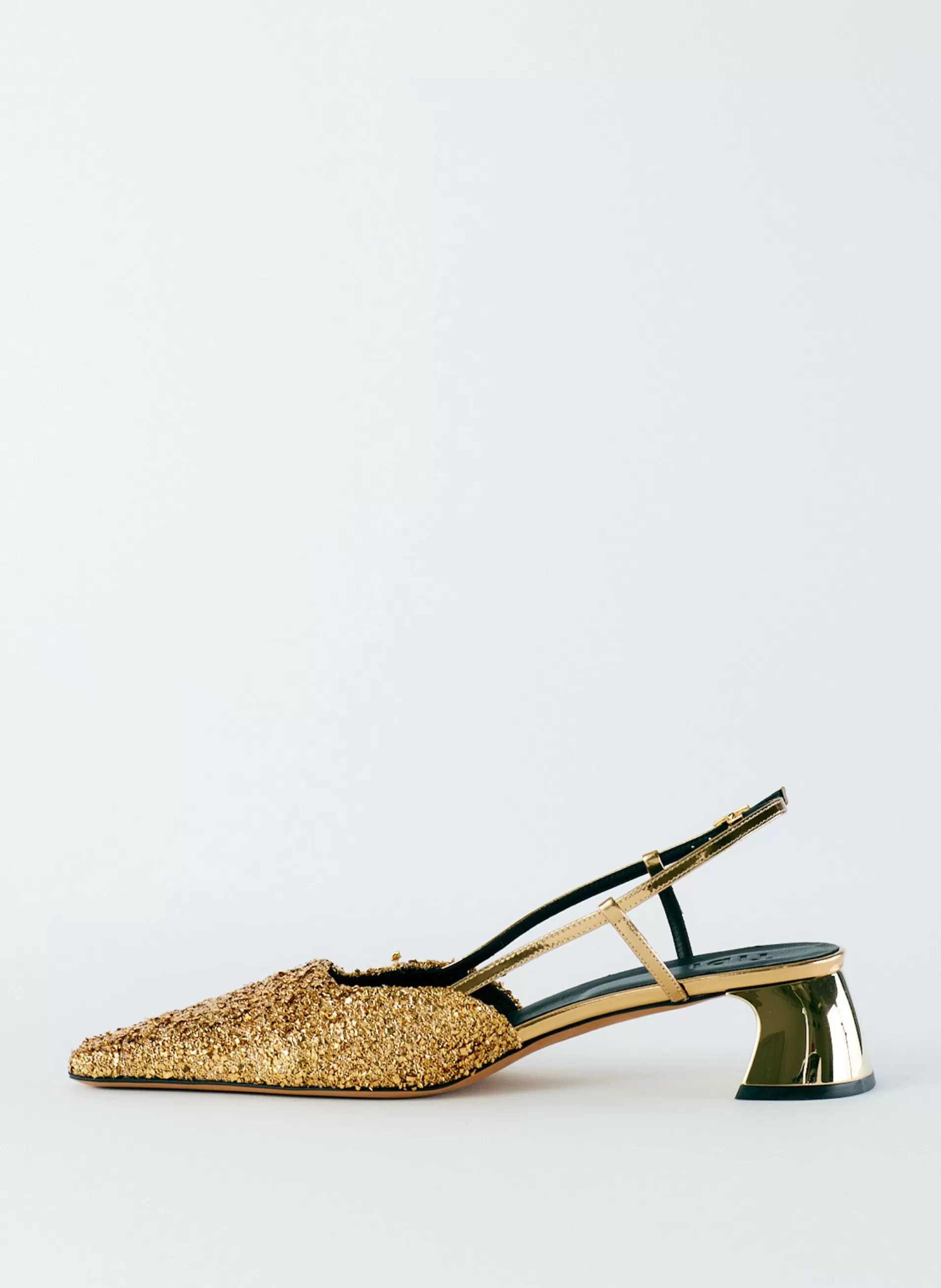Best Tibi Curly Victor Slingback Gold