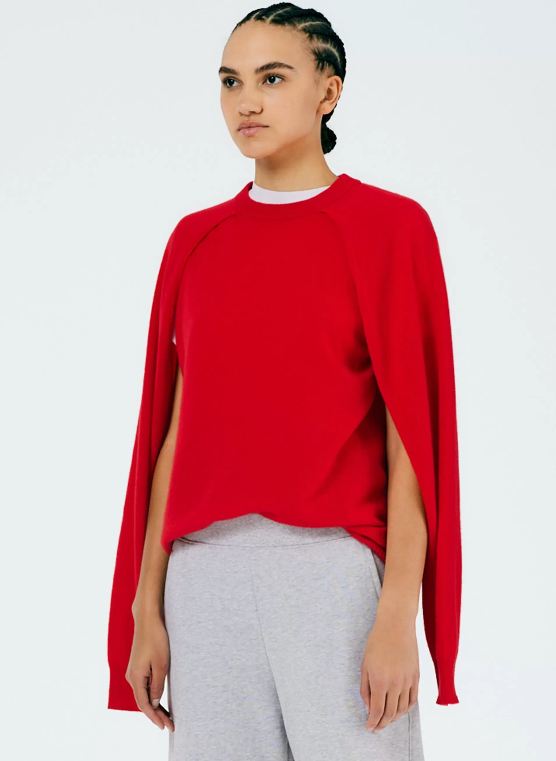 Flash Sale Tibi Feather Weight Cashmere Easy Cocoon Tunic Red