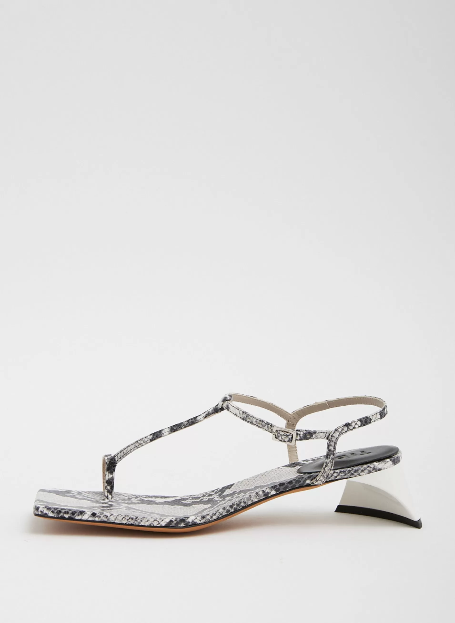 Discount Tibi Georgia Embossed Snake Sandal Grey Embossed Snake