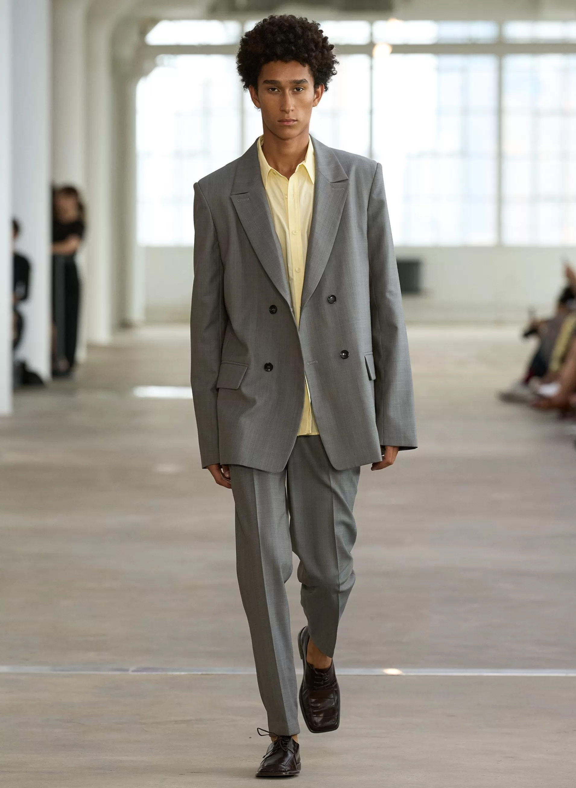 Clearance Tibi Grant Suiting Double Breasted Blazer Grey Multi