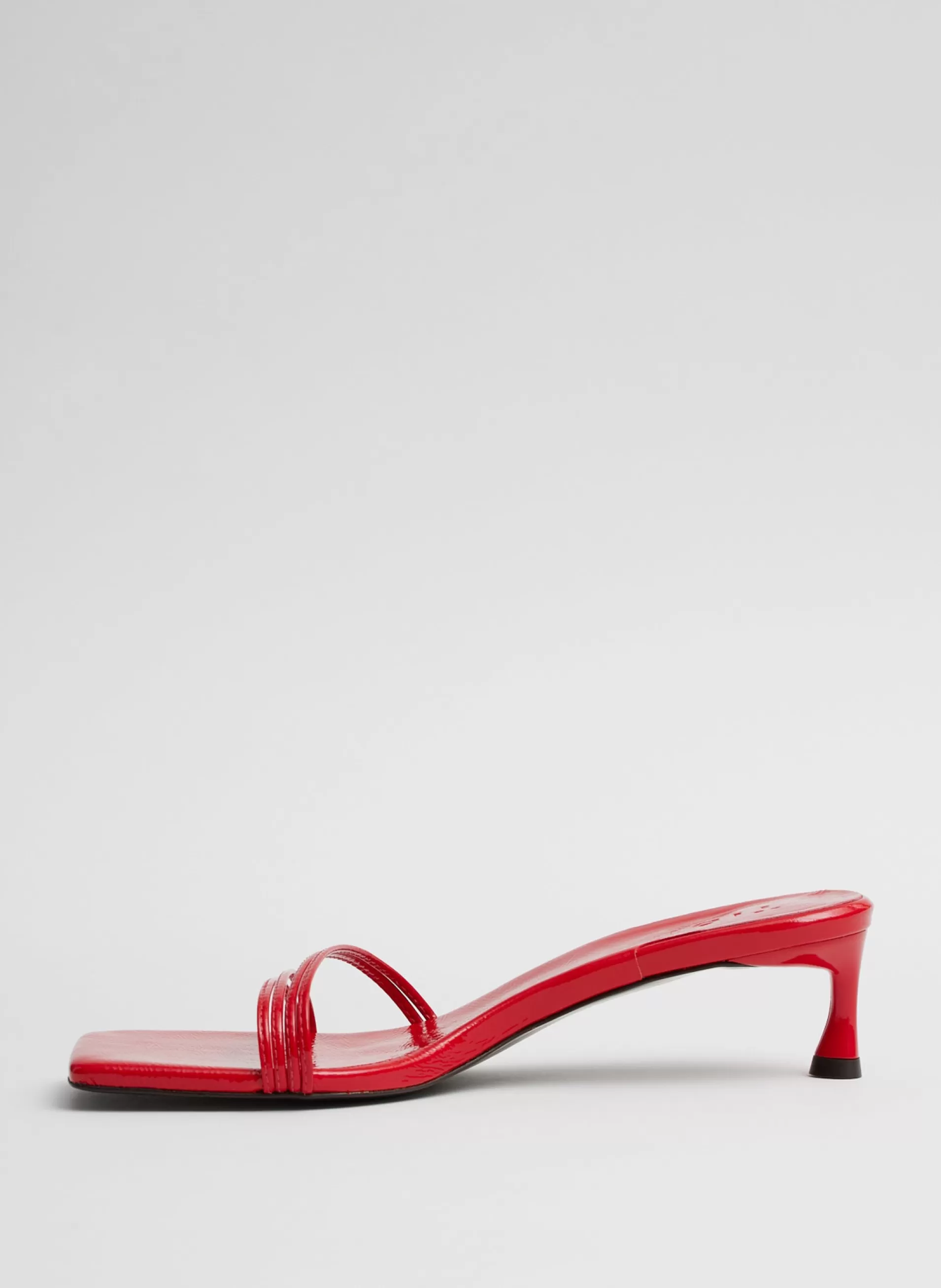 Shop Tibi Jim Naplack Sandal Cherry Red