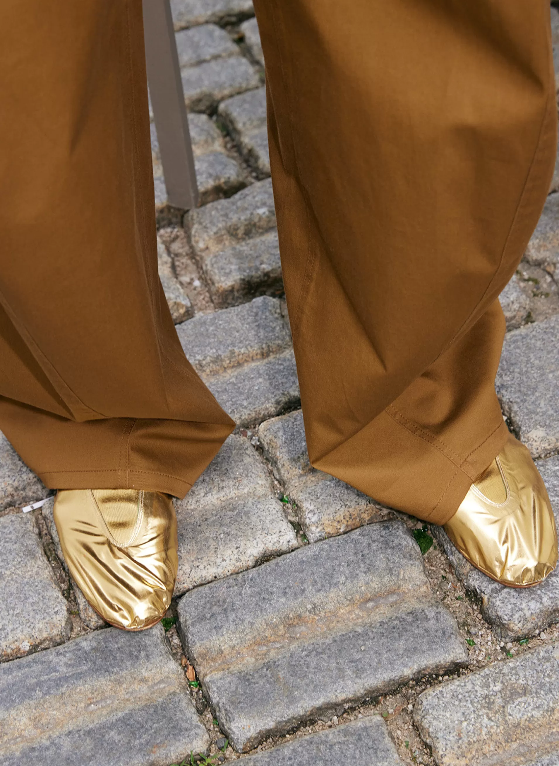 New Tibi Metallic Mikhail Flat Gold