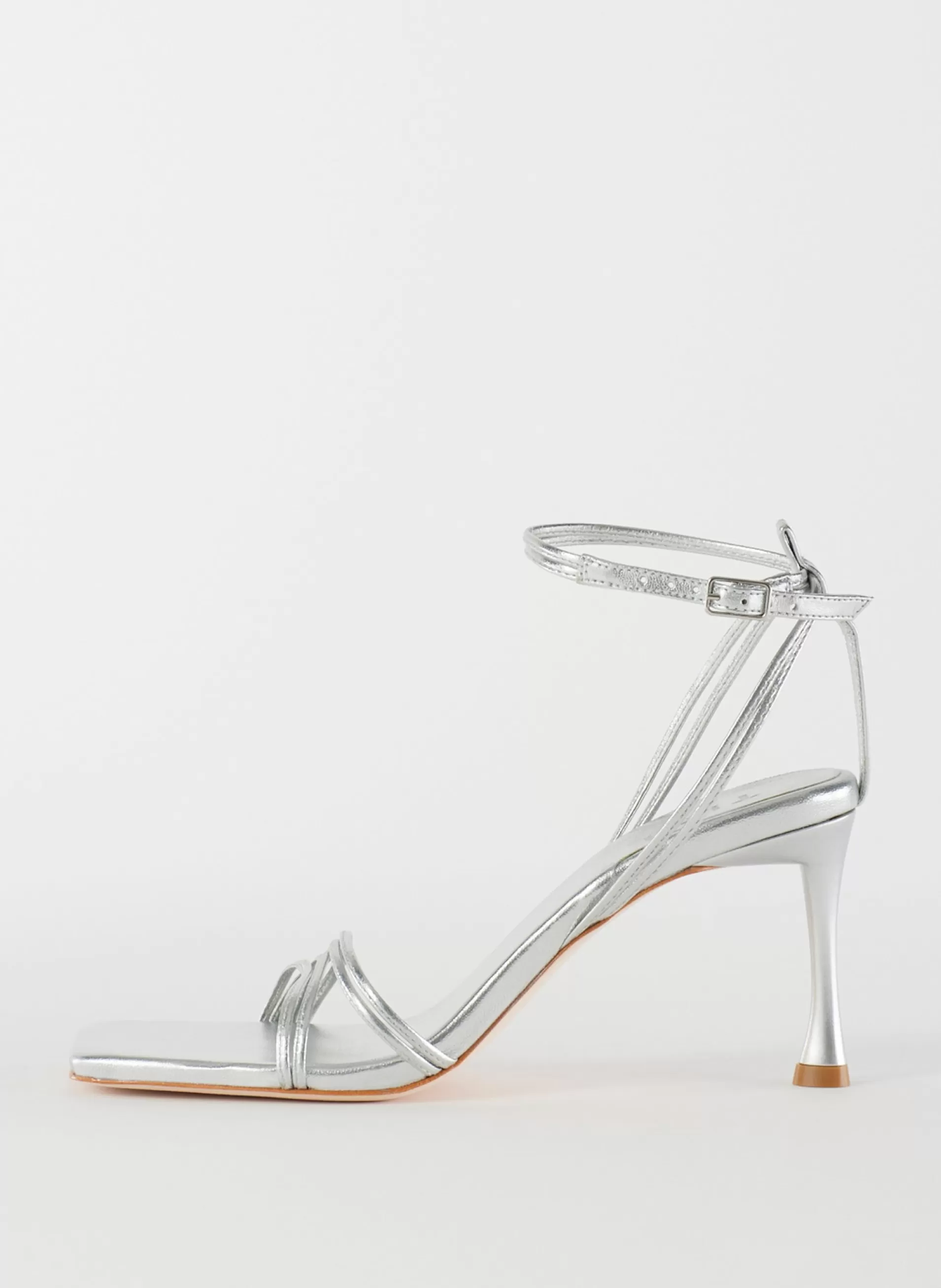Flash Sale Tibi Metallic Nappa Guy Sandal Silver