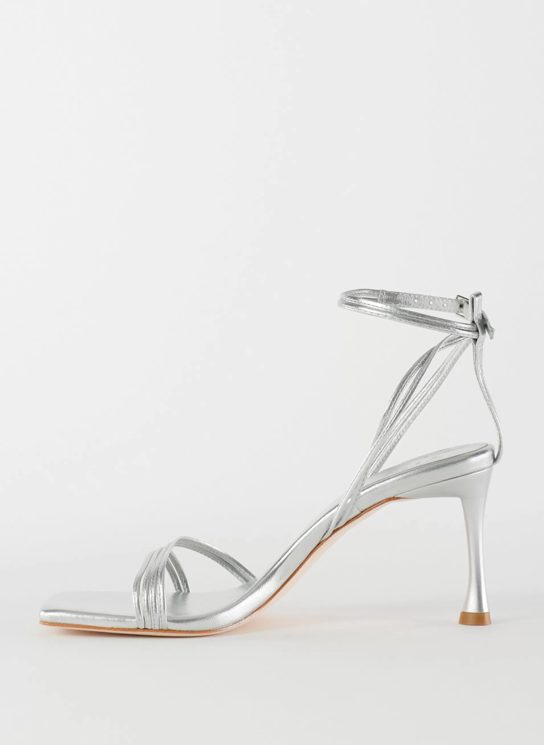 Flash Sale Tibi Metallic Nappa Guy Sandal Silver