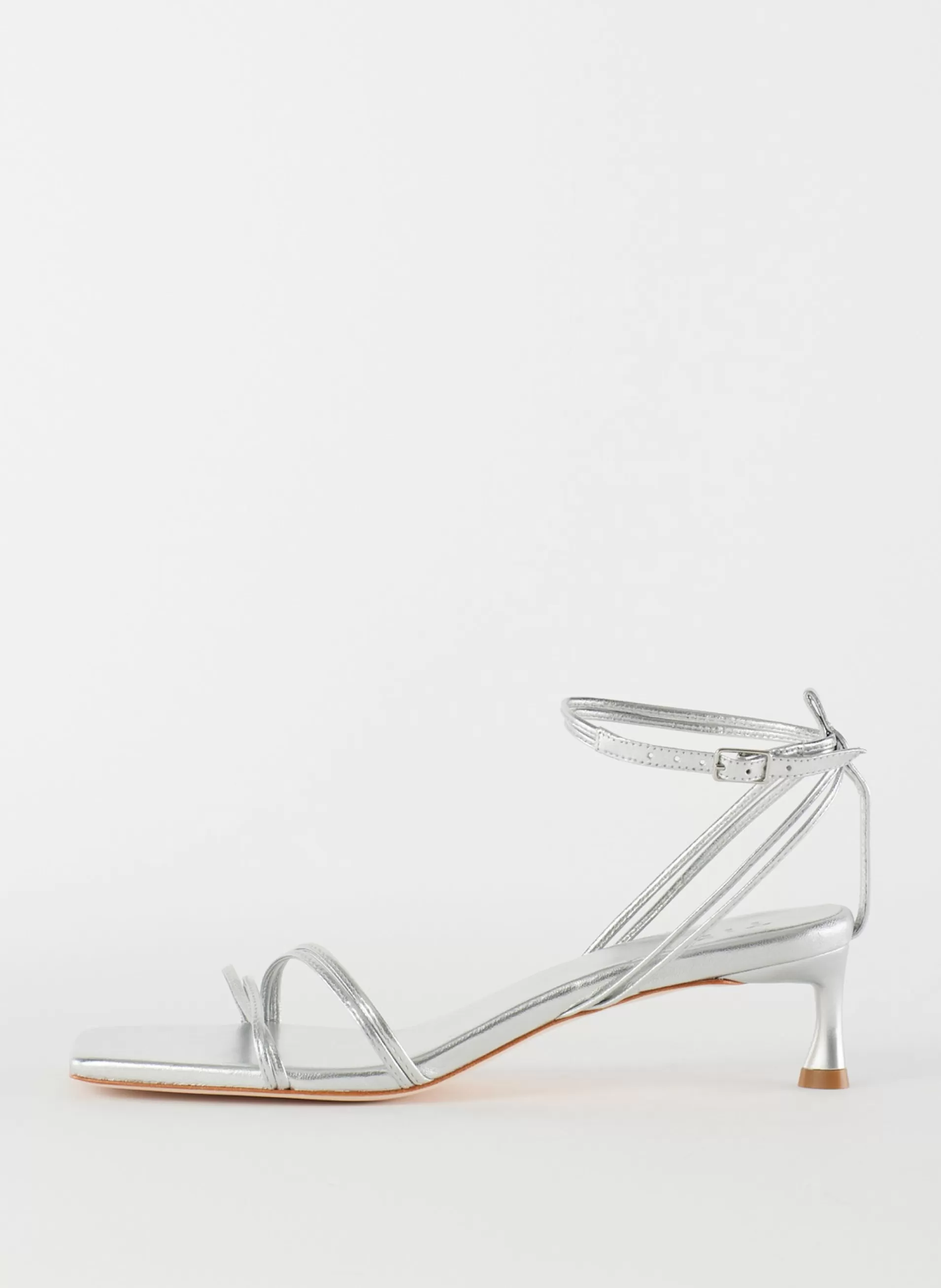 Outlet Tibi Metallic Nappa Harper Sandal Silver