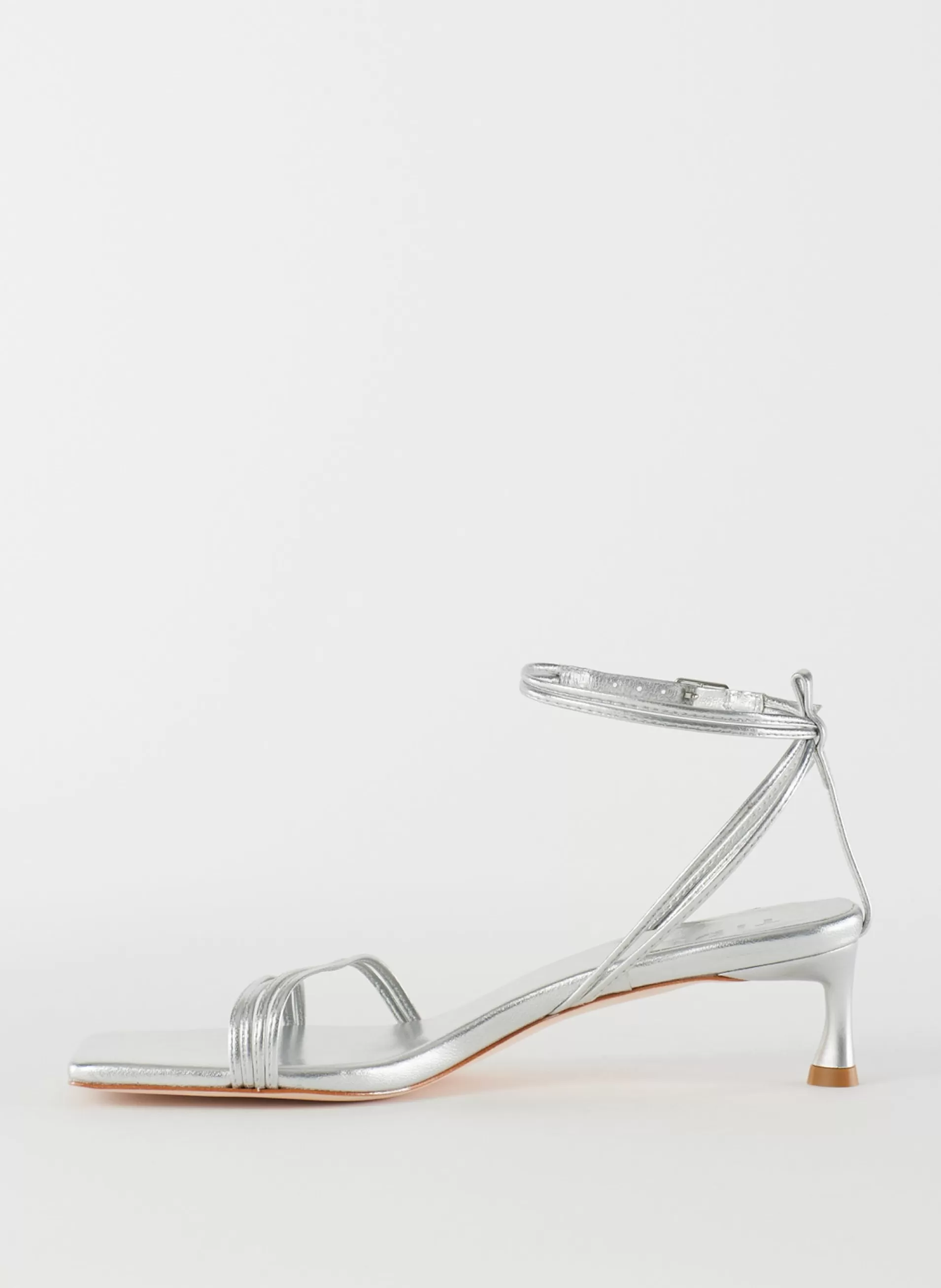 Outlet Tibi Metallic Nappa Harper Sandal Silver