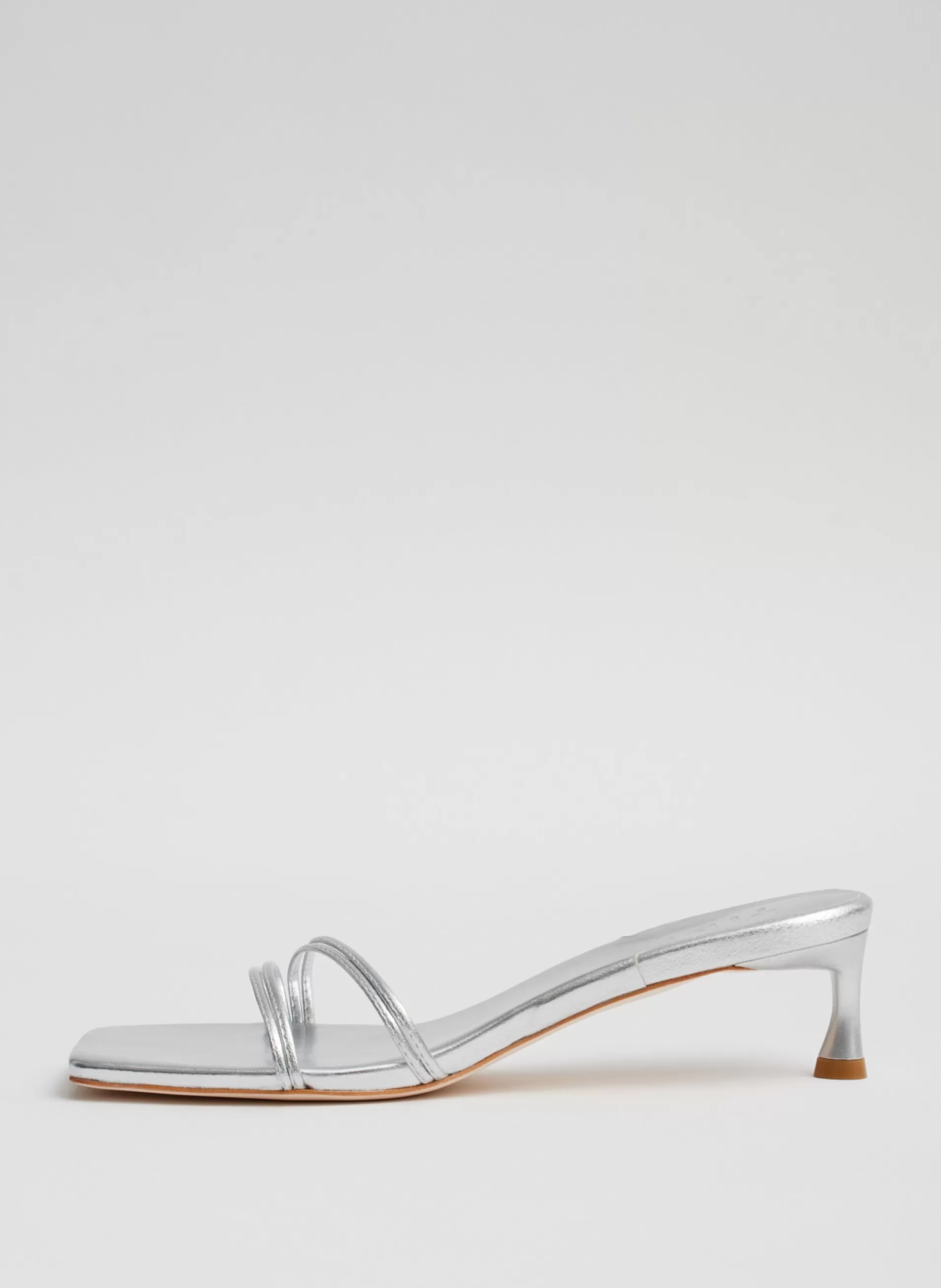 Shop Tibi Metallic Nappa Jim Sandal Silver