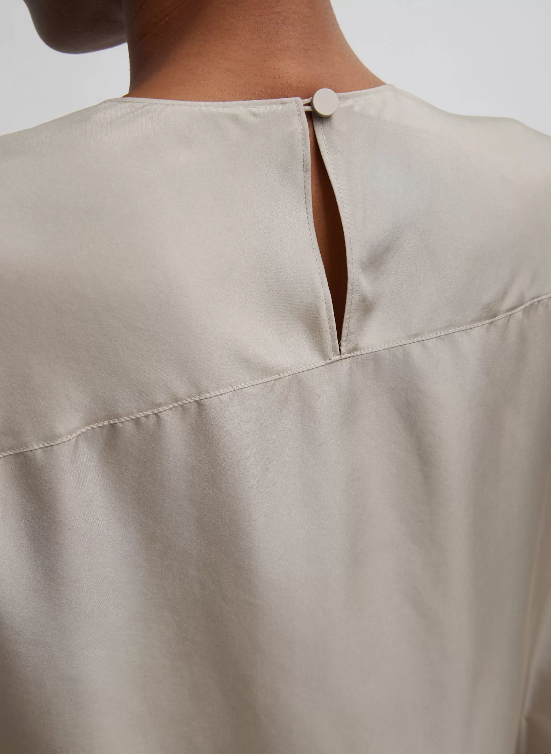 Best Sale Tibi Silk Habutai Circular Top Light Stone