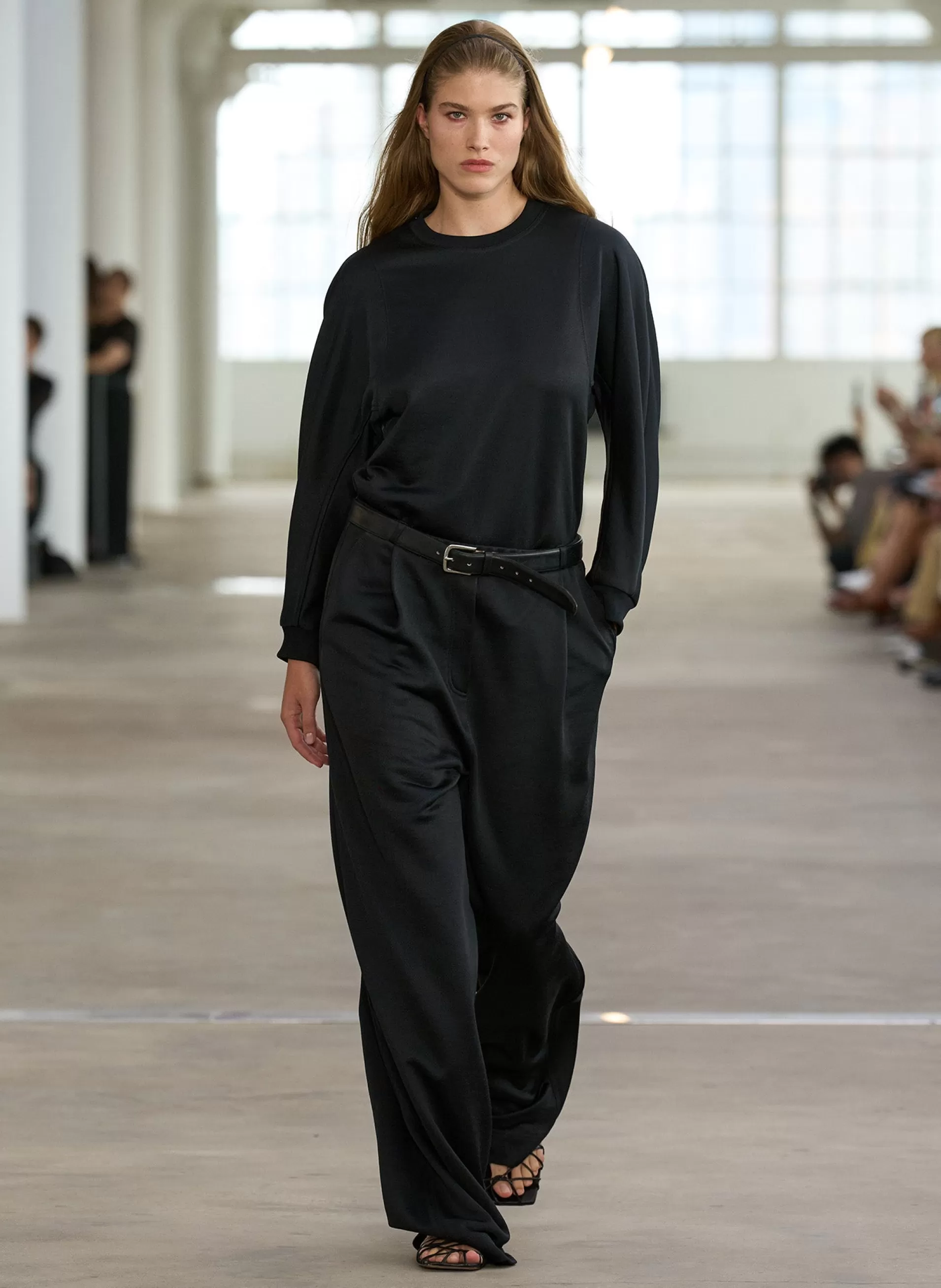 Cheap Tibi Silk Terry Pleated Pull On Pant Black