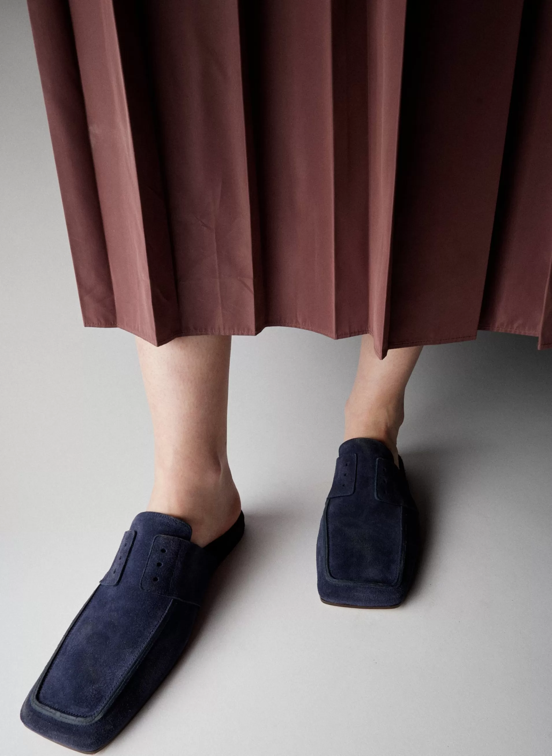 Sale Tibi Suede Granger Slide Navy