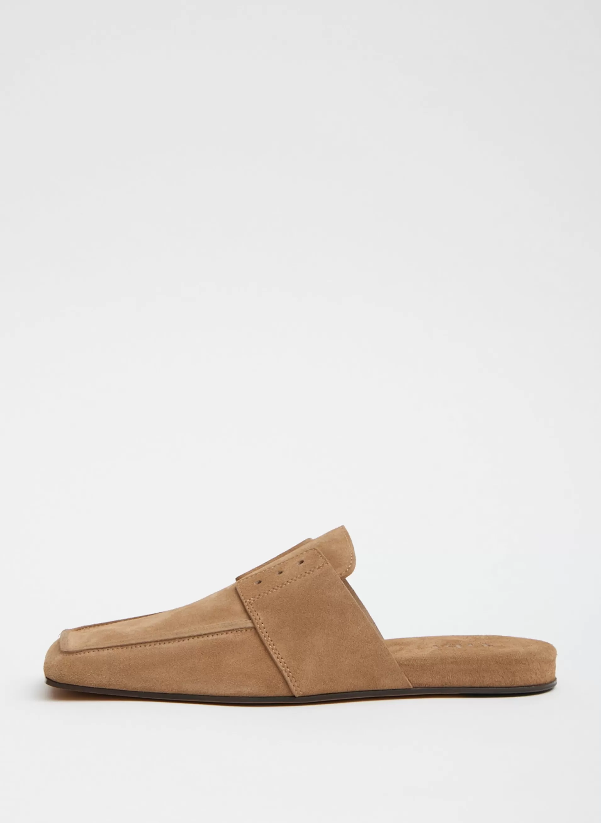 Fashion Tibi Suede Granger Slide Tan