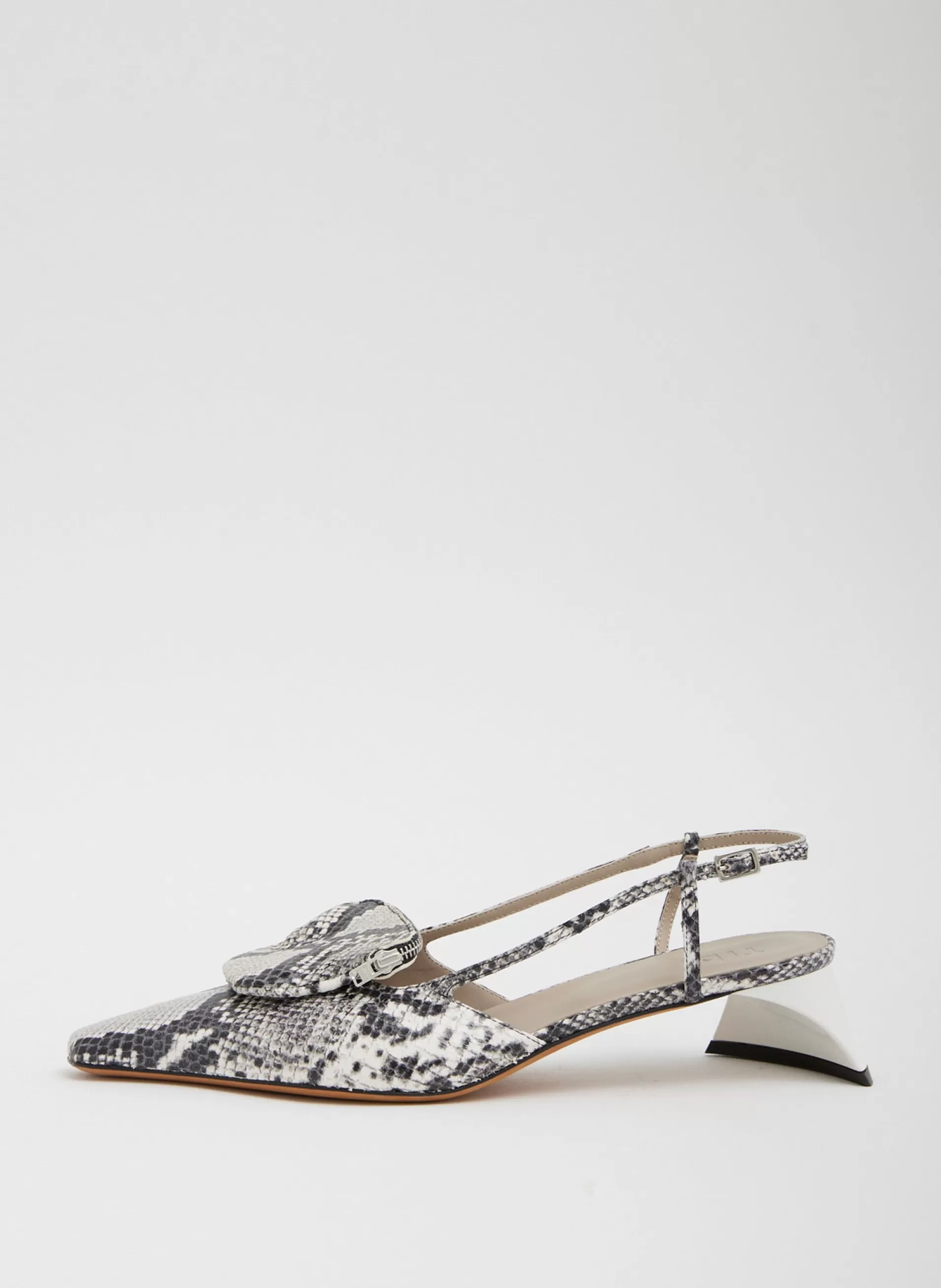 Fashion Tibi Victor Embossed Snake Slingback Grey Embossed Snake